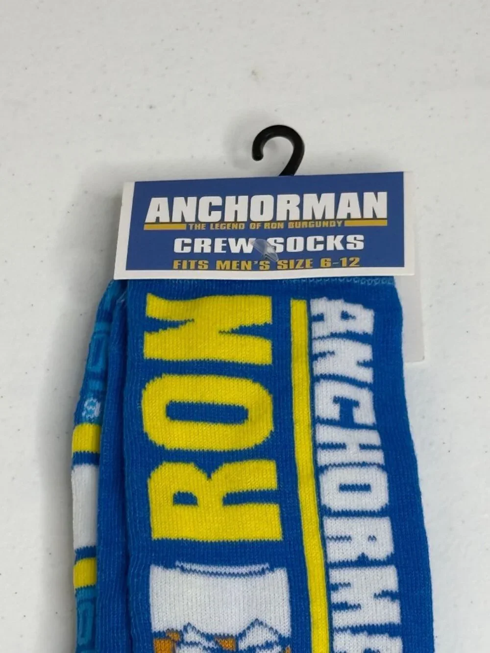 Anchorman Ron Burgundy Crew Socks Mens Size 6-12 NWT